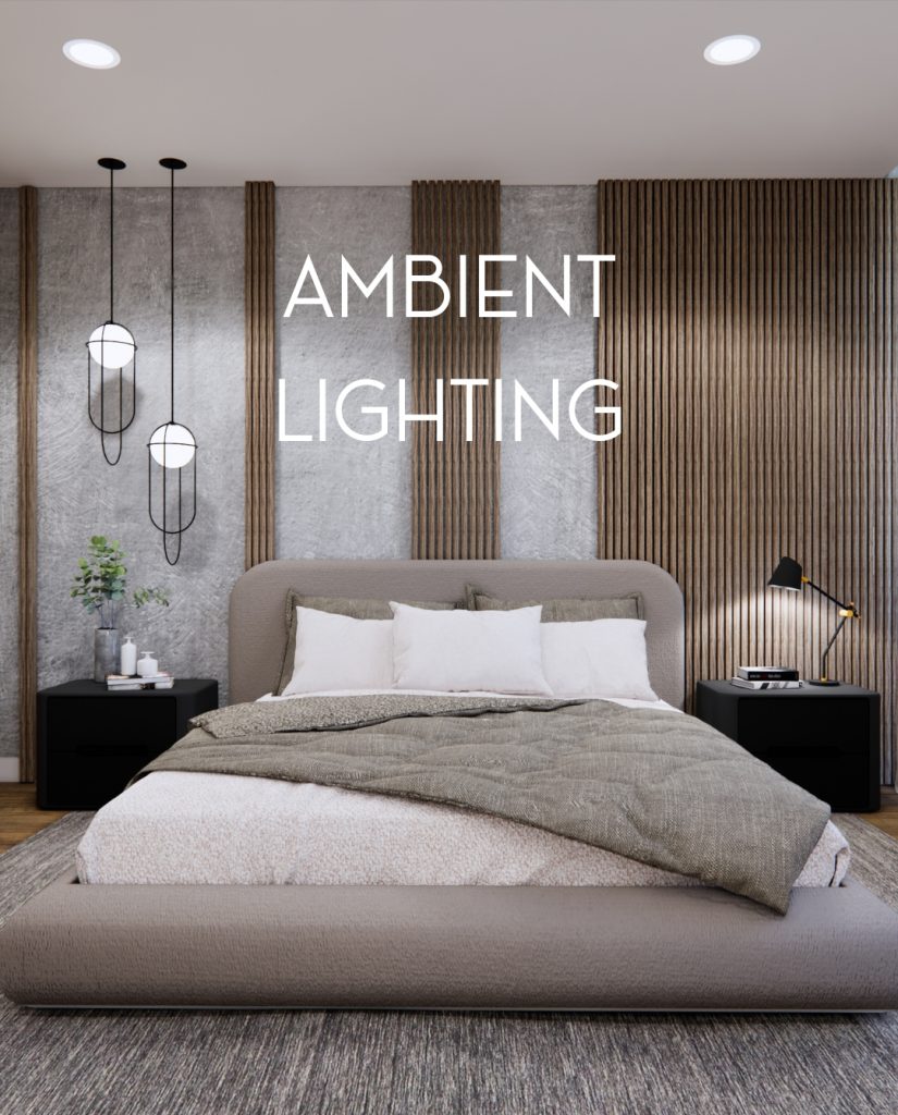 Bedroom with Ambient Lighting